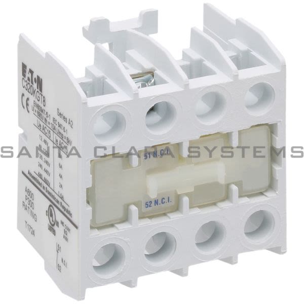 Cutler-Hammer C320KGT8 Auxiliary Contact 1-NO & 1-NC Top Mounted SIZE00-2 Product Image