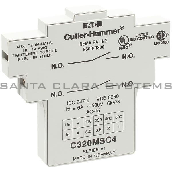 Cutler-Hammer C320MSC4 Auxiliary Contact Product Image