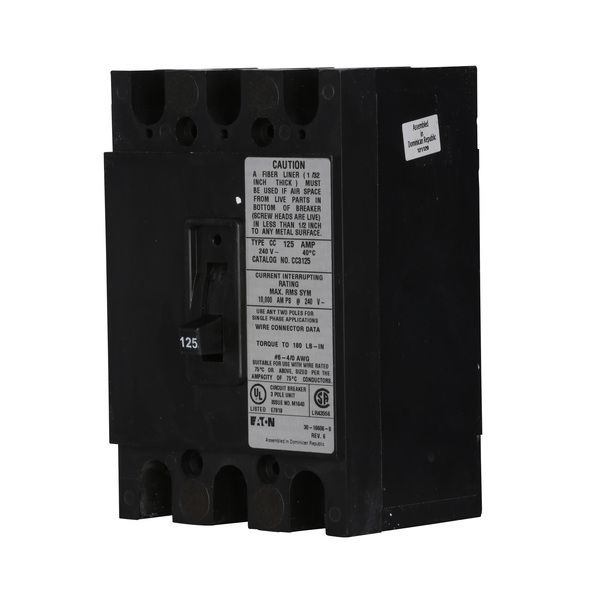 Cutler-Hammer CC3125 Circuit Breaker 125amp 3Pole | Eaton Product Image