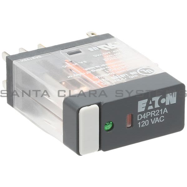 Cutler-Hammer D4PR21A Relay DPDT W/ Indicator Light Coil 120-VAC | Eaton Product Image