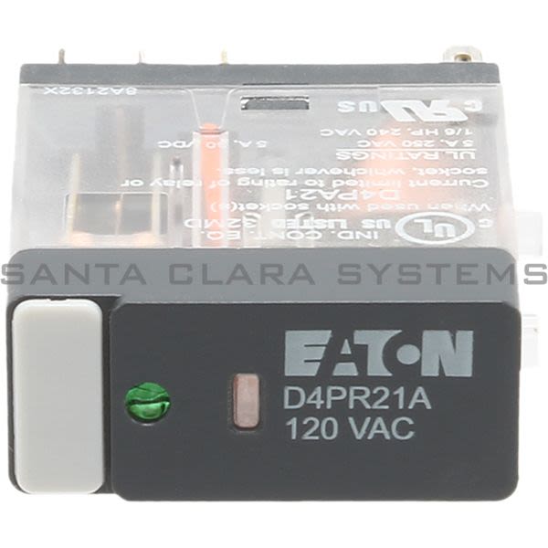 Cutler-Hammer D4PR21A Relay DPDT W/ Indicator Light Coil 120-VAC | Eaton Product Image