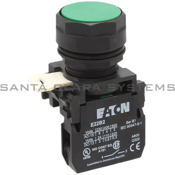 Cutler-Hammer E22PB3A Pushbutton Green Flush | Eaton Product Image