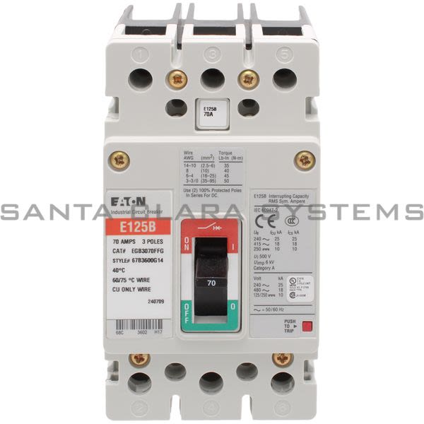 Cutler-Hammer EGB3070FFG Circuit Breaker Product Image