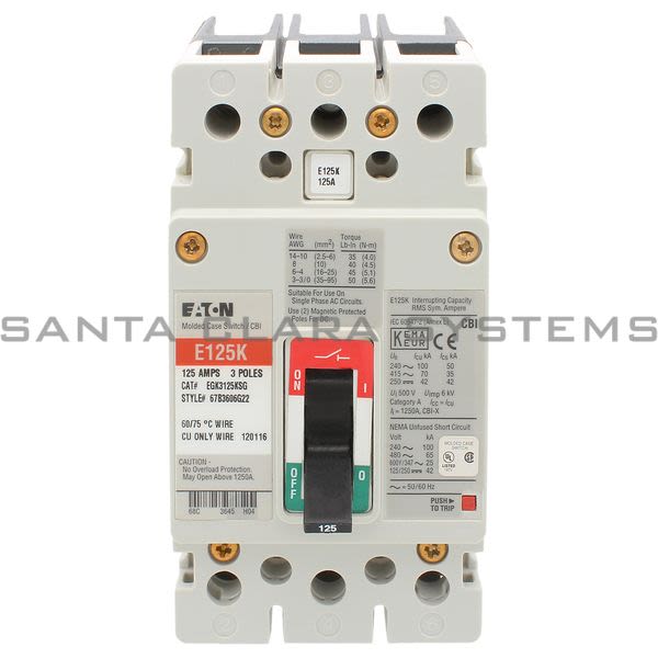 Cutler-Hammer EGK3125KSG Circuit Breaker Product Image