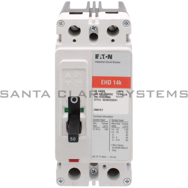 Cutler-Hammer EHD2050L Circuit Breaker 50-AMP 2-Pole | Eaton Product Image