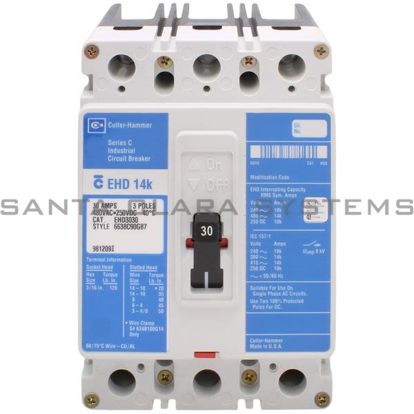 Cutler-Hammer EHD3030 Circuit Breaker Product Image