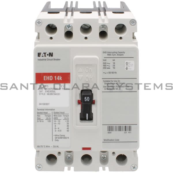 Cutler-Hammer EHD3050L Circuit Breaker 50-AMP 3-Pole | Westinghouse Product Image