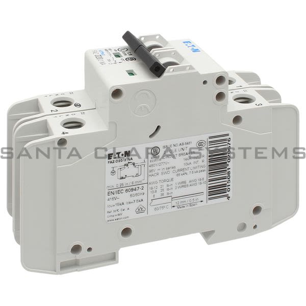 Cutler-Hammer FAZ-D20-2-NA Circuit Breaker Product Image