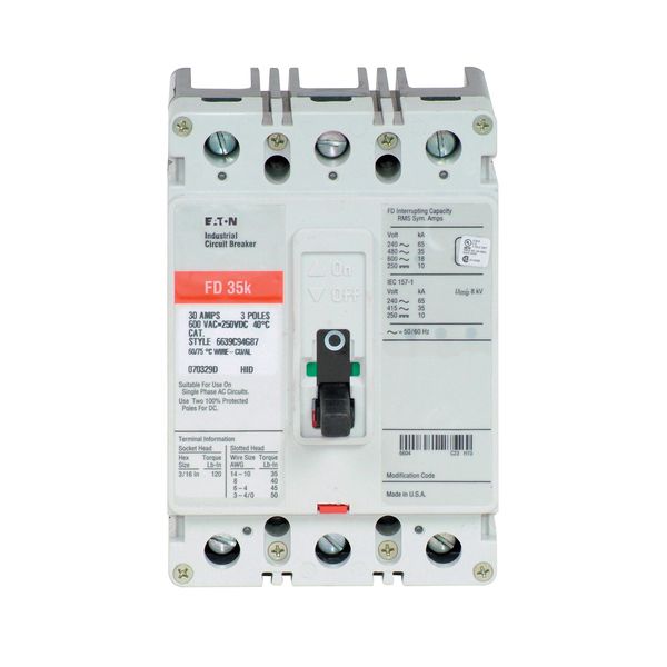 Cutler-Hammer FD3015 Circuit Breaker 3-Pole | Eaton Product Image