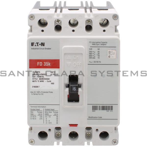 Cutler-Hammer FD3015L Circuit Breaker | 15-AMPS 3-Pole | Eaton Product Image