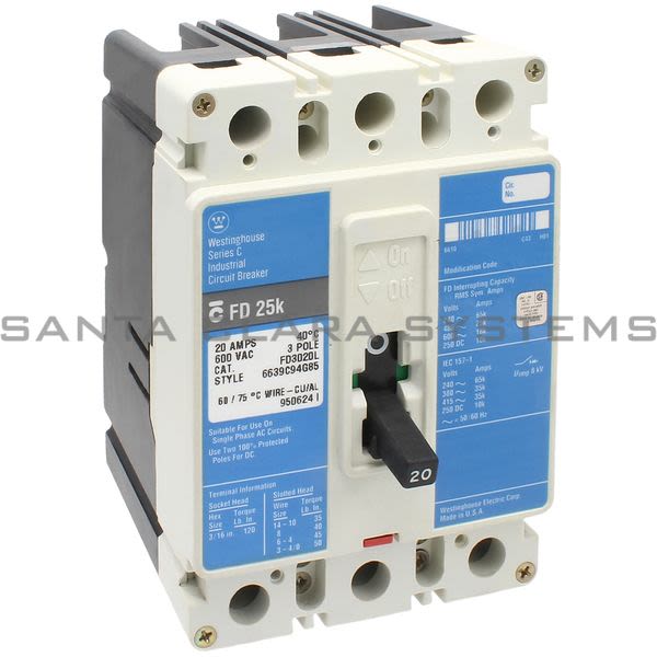 Cutler-Hammer FD3020L Circuit Breaker Product Image