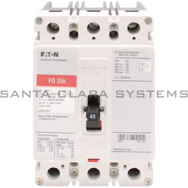 Cutler-Hammer FD3040 Circuit Breaker Product Image