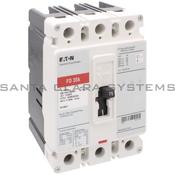 Cutler-Hammer FD3070 Circuit Breaker 70-AMP 3-Pole | Eaton Product Image