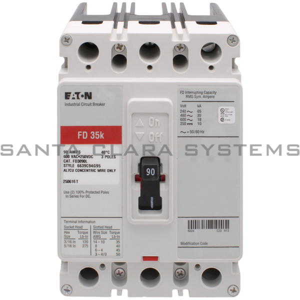 Cutler-Hammer FD3090L Circuit Breaker 90-AMP 3-Pole | Eaton Product Image