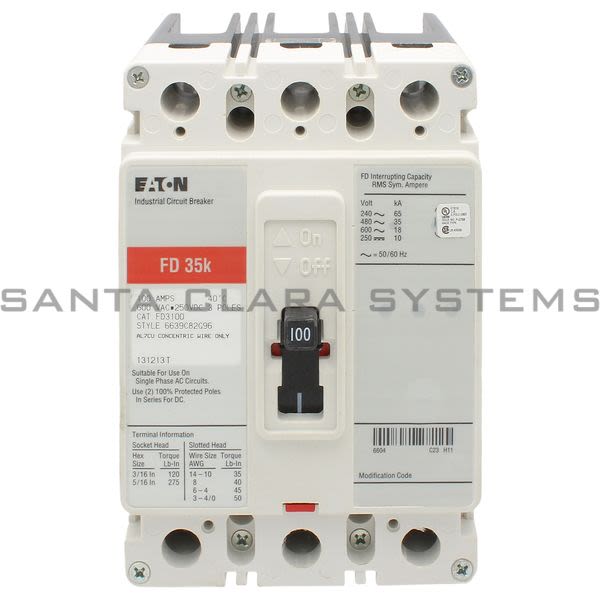 Cutler-Hammer FD3100 Circuit Breaker | 100-AMP 3-Pole | Eaton Product Image