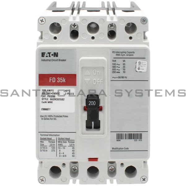 Cutler-Hammer FD3200 Circuit Breaker 200-AMP 3-Pole Product Image