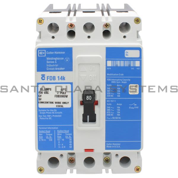 Cutler-Hammer FDB3080W Circuit Breaker Product Image