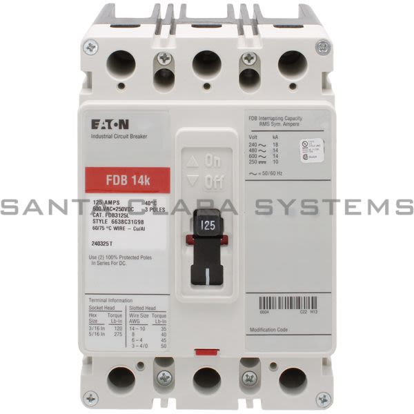 Cutler-Hammer FDB3125L Circuit Breaker Product Image