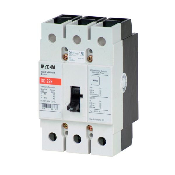 Cutler-Hammer GD3025 Circuit Breaker 24-AMPS 3-Pole | Gd-3025 | Eaton Product Image