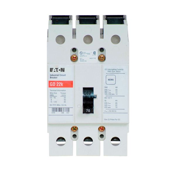 Cutler-Hammer GD3070 Circuit Breaker Product Image