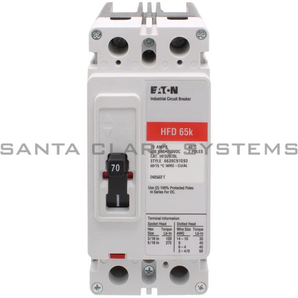 Cutler-Hammer HFD2070L Circuit Breaker Product Image