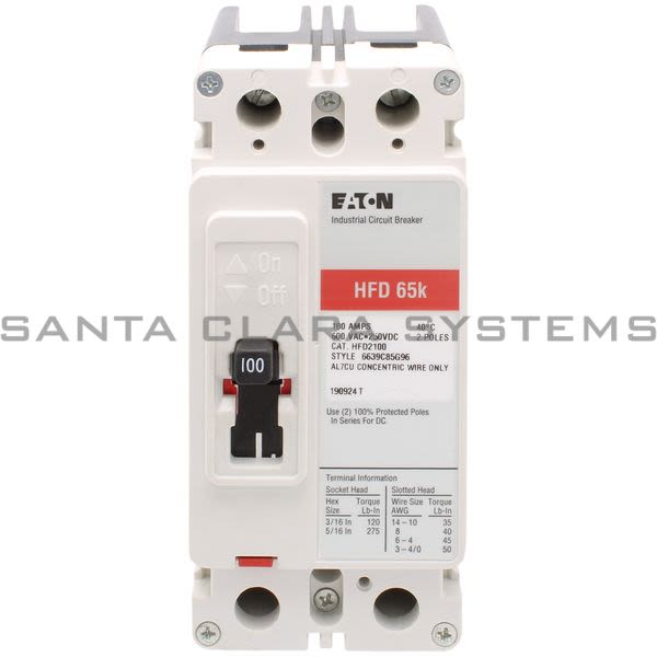 Cutler-Hammer HFD2100 Circuit Breaker | 2-Pole 10-AMPS | Eaton Product Image