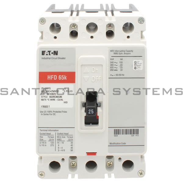 Cutler-Hammer HFD3025 Industrial Circuit Breaker Product Image