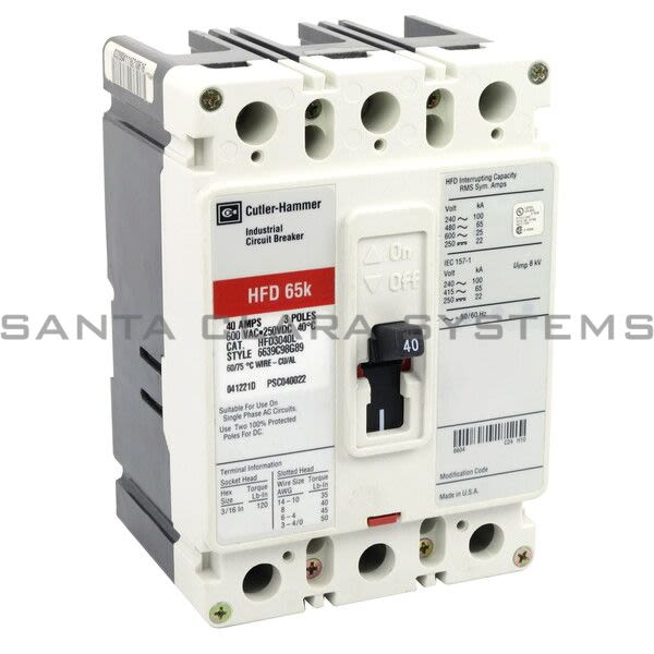 Cutler-Hammer HFD3040L Industrial Circuit Breaker Product Image