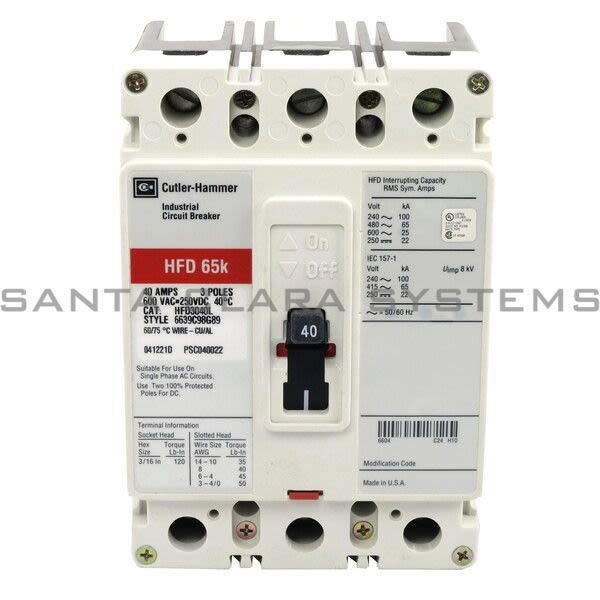 Cutler-Hammer HFD3040L Industrial Circuit Breaker Product Image