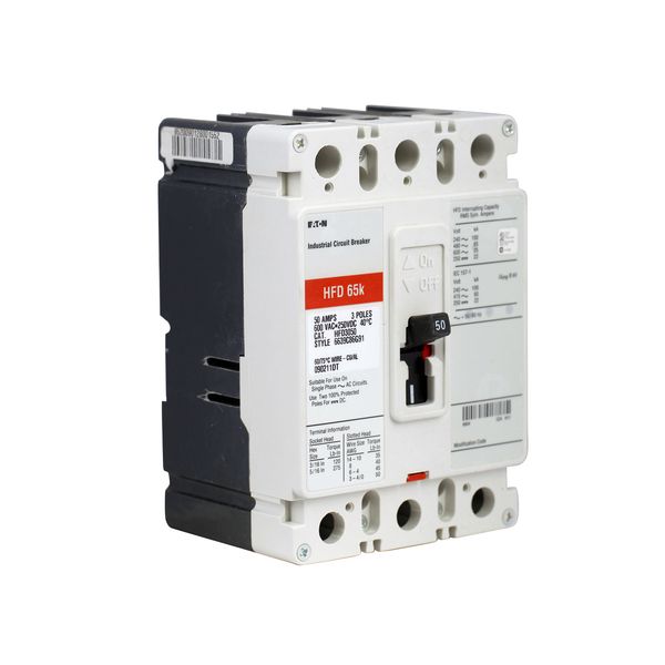 Cutler-Hammer HFD3050 Circuit Breaker | 50-AMPS 3-Pole 600V | Eaton Product Image