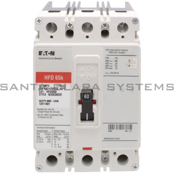 Cutler-Hammer HFD3060 Circuit Breaker 60-AMPS 3-Pole | Eaton Product Image