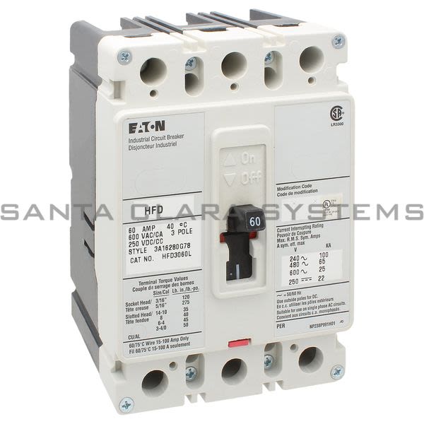 Cutler-Hammer HFD3060L Circuit Breaker 60-AMP | Eaton Product Image