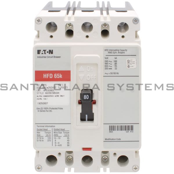 Cutler-Hammer HFD3080L Circuit Breaker Product Image