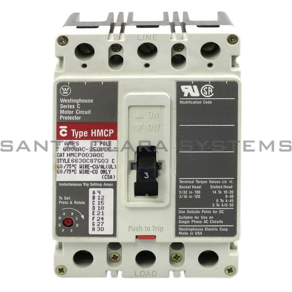 Cutler-Hammer HMCP003A0C Motor Circuit Protector Product Image