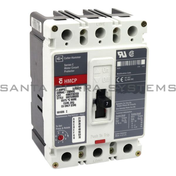 Cutler-Hammer HMCP007C0 Circuit Breaker 7amp | HMCP007-C0 Product Image