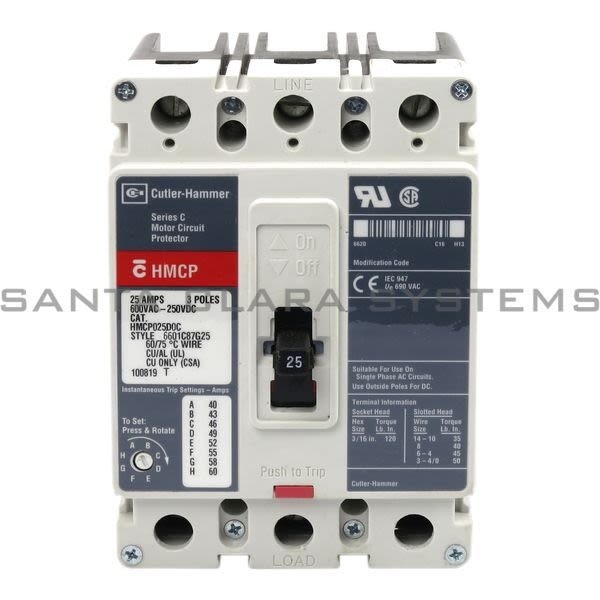 Cutler-Hammer HMCP025D0C Circuit Breaker Product Image