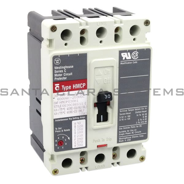 Cutler-Hammer HMCP030H1 Circuit Breaker 30-AMPS 3-Pole | Eaton Product Image