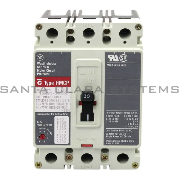 Cutler-Hammer HMCP030H1 Circuit Breaker 30-AMPS 3-Pole | Eaton Product Image