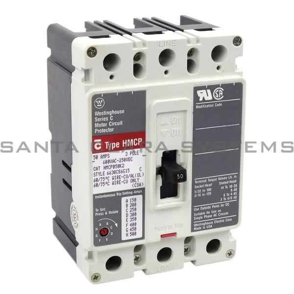 Cutler-Hammer HMCP050K2 Circuit Breaker | 50-AMPS | Eaton Product Image