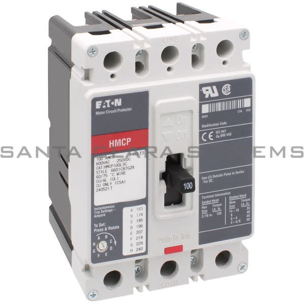 Cutler-Hammer HMCP100L3C Circuit Breaker Product Image