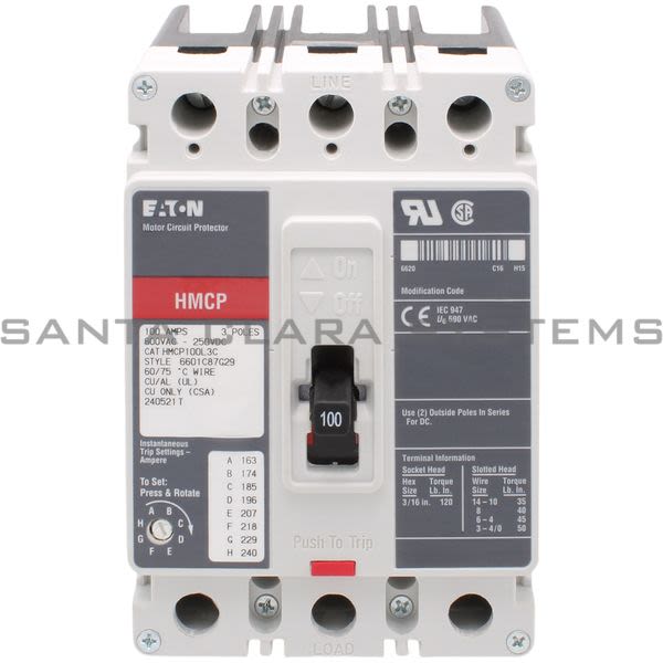 Cutler-Hammer HMCP100L3C Circuit Breaker Product Image
