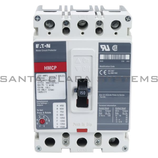 Cutler-Hammer HMCP150T4C Circuit Breaker 150-AMP 3-Pole | Eaton Product Image