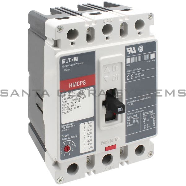 Cutler-Hammer HMCPS100R3C Circuit Breaker 3-Pole 100-AMP | Eaton Product Image