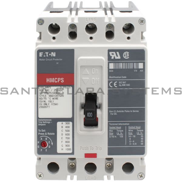 Cutler-Hammer HMCPS100R3C Circuit Breaker 3-Pole 100-AMP | Eaton Product Image