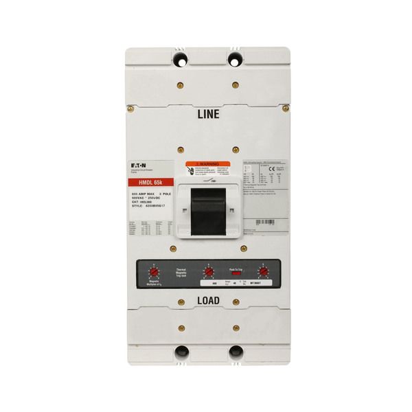 Cutler-Hammer HMDL3800 Circuit Breaker 800amp 3Pole 600VAC 65KA 480VAC Product Image