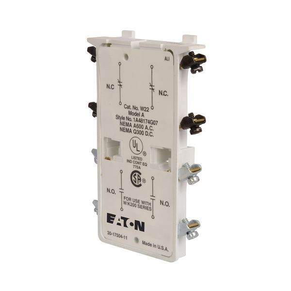 Cutler-Hammer W22 Auxilary Contact 2No/2NC | Eaton 1A48174G07 Product Image
