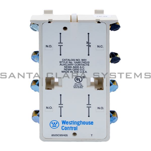 Cutler-Hammer W31 Contact | Auxiliary Kit 3-NO 1-NC | Eaton | 1A48174G10 Product Image