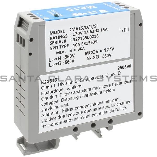 Eaton MA15-D-1-SI Surge Protection Product Image