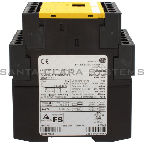 Efector AC004S AS-i Safety Monitor | Safety monitor/2 ch. enhan. Product Image