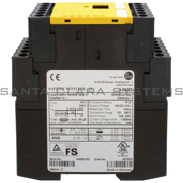 Efector AC032S AS-i Safety Monitor | Safety mon/2 ch. enhan. net Product Image